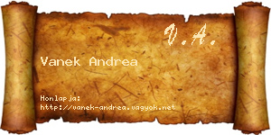 Vanek Andrea névjegykártya