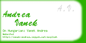 andrea vanek business card